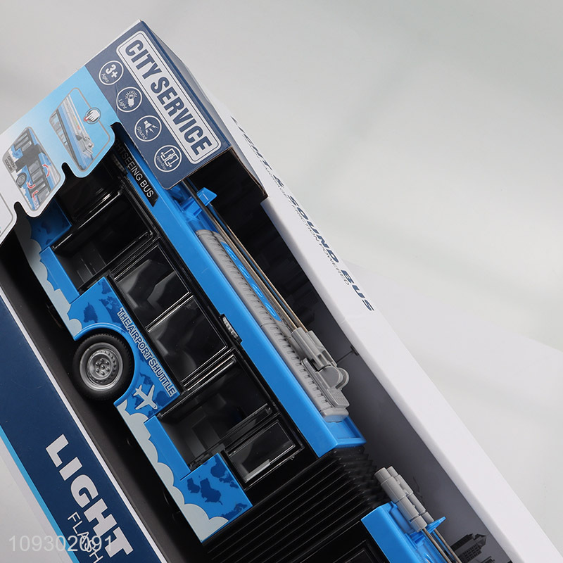 Popular products inertial city bus toys with lights and sounds