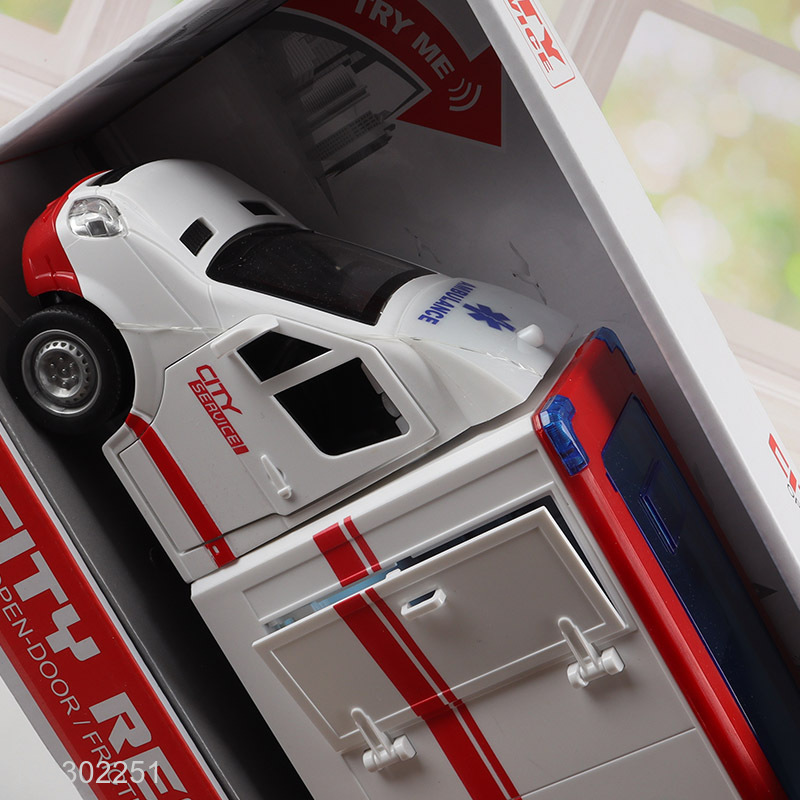 Factory price inertial city rescue ambulance toys