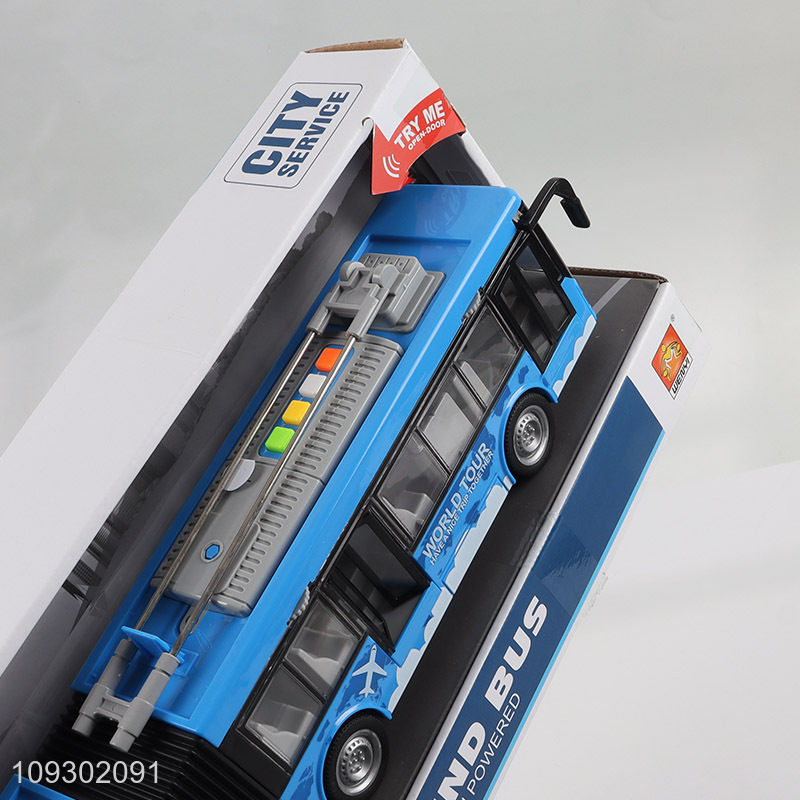 Popular products inertial city bus toys with lights and sounds