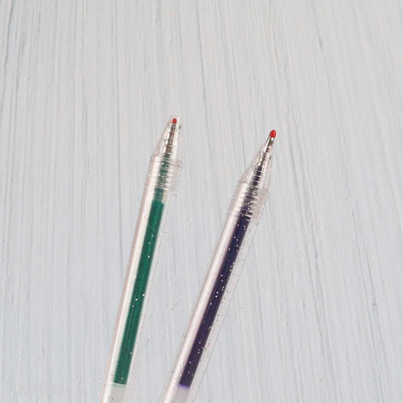 China supplier 12pcs pressure flash gel pen glitter pen