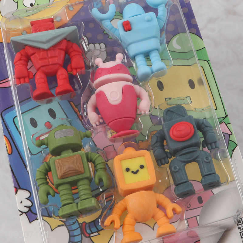 Factory price robot series students stationery eraser set