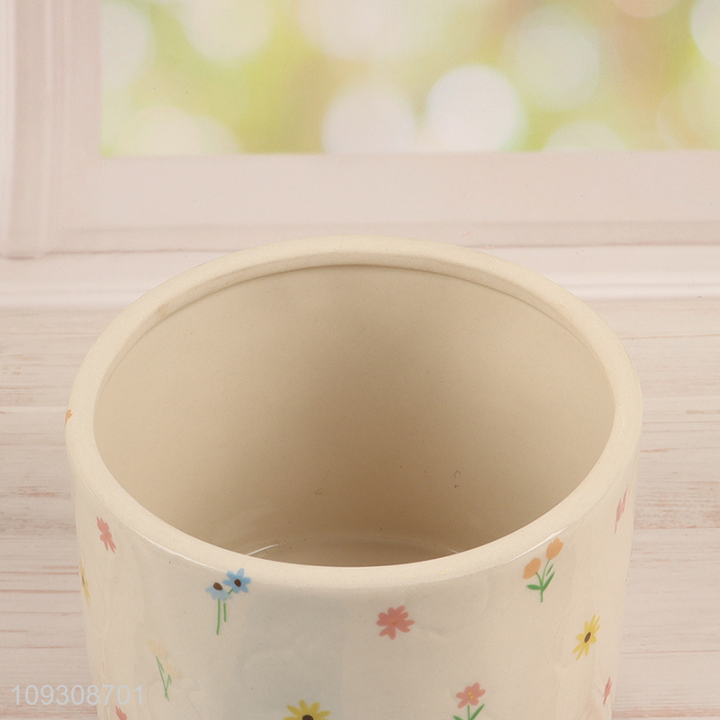 Low price round ceramic storage jar with lid