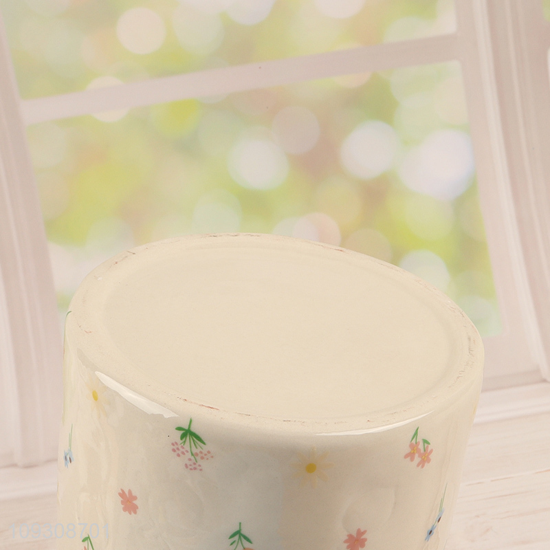 Low price round ceramic storage jar with lid