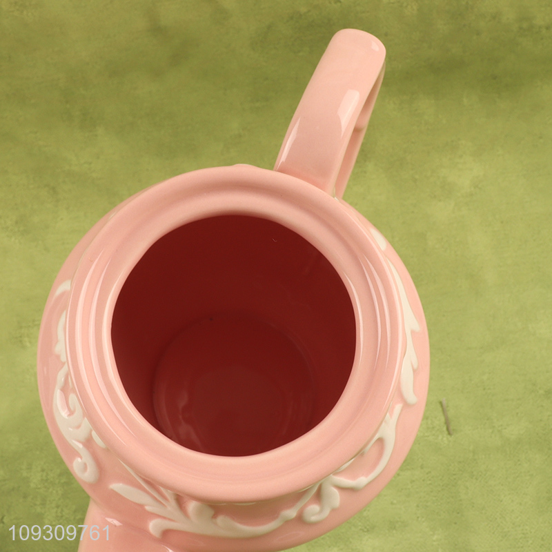 Hot items pink ceramic tea pot coffee pot for sale