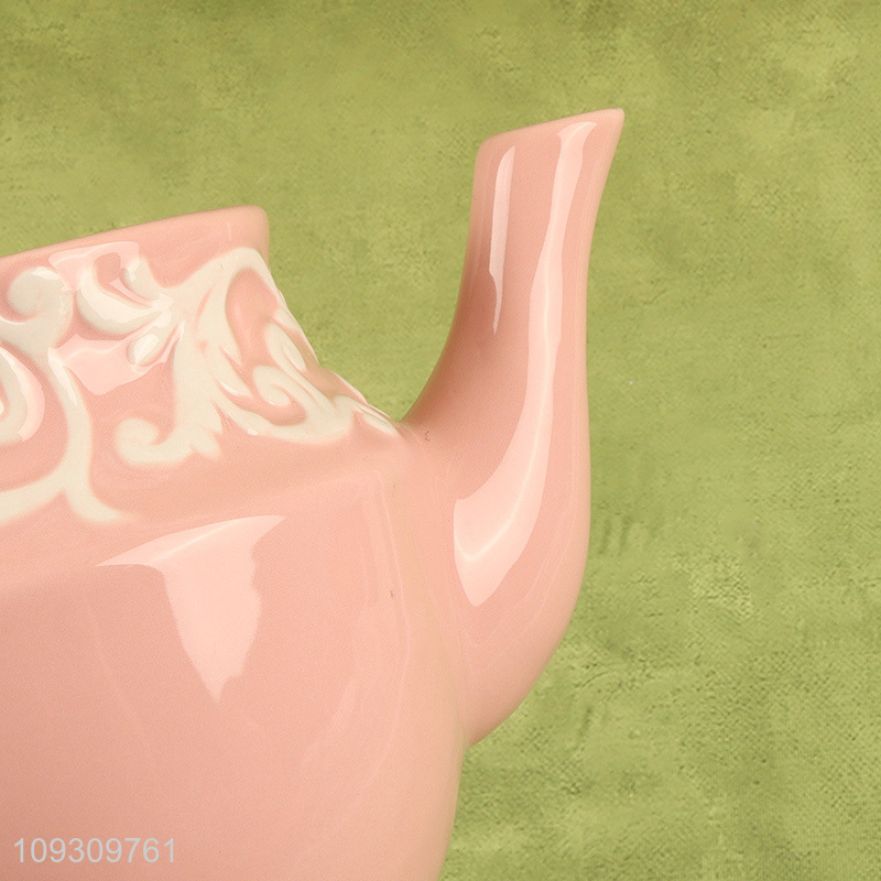 Hot items pink ceramic tea pot coffee pot for sale