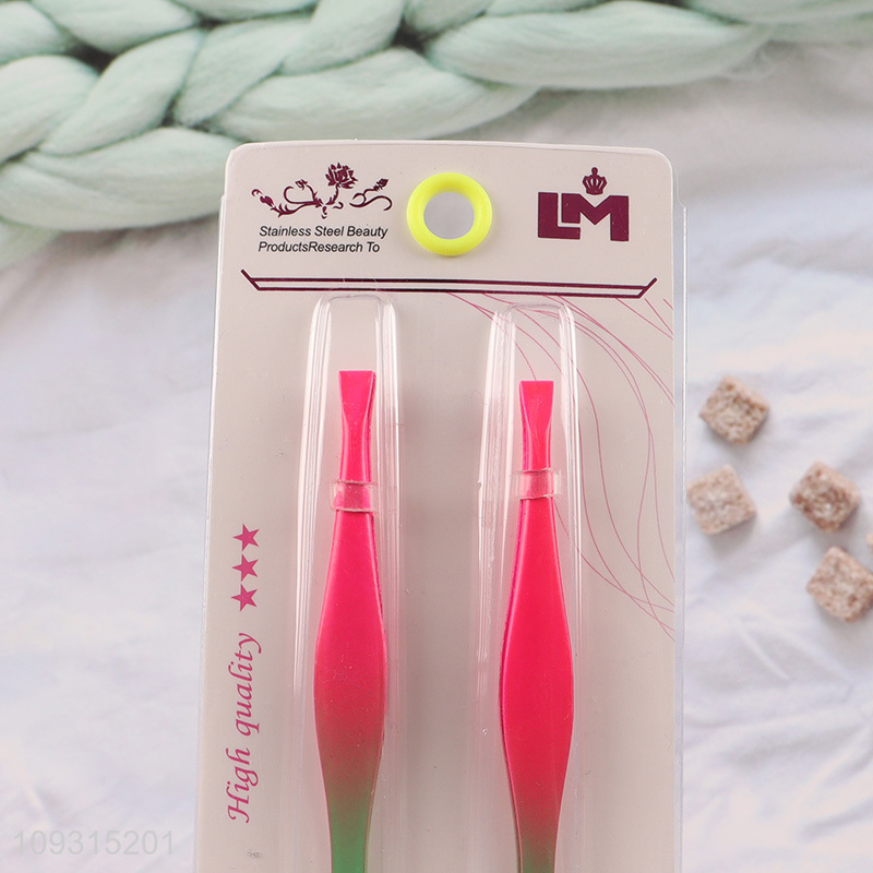 Top selling 2pcs eyebrow tweezers eyebrow clamps set