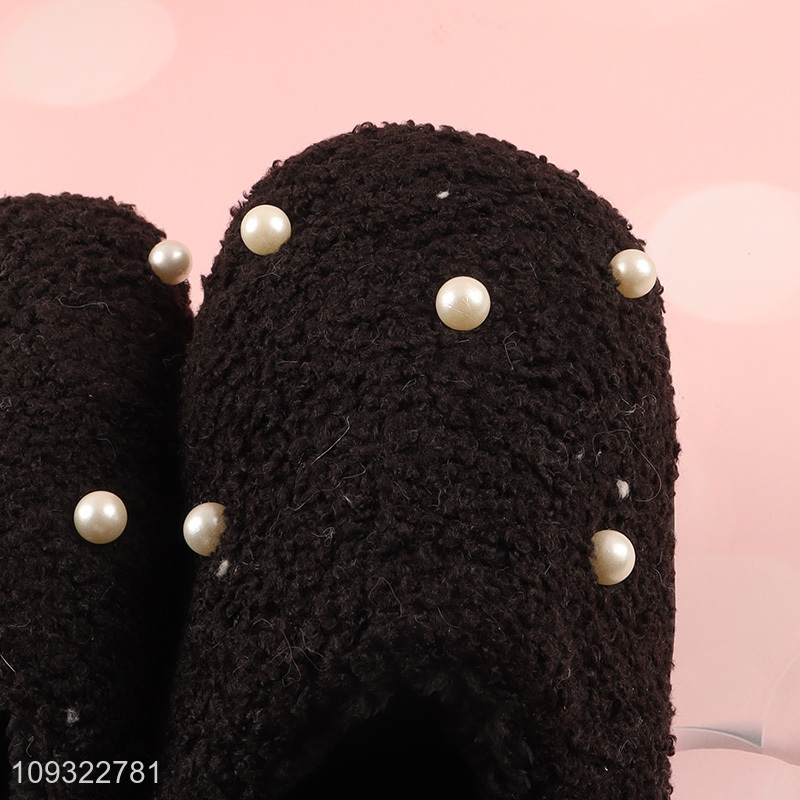 China factory black home slipper polyester slippers