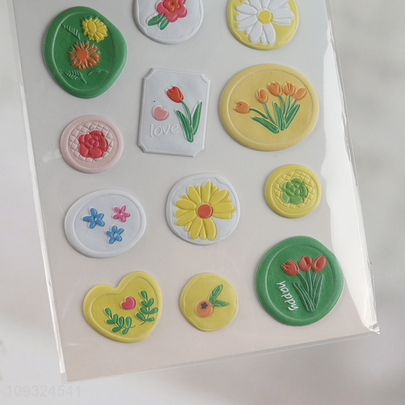 Good quality flower series sticky wax seal sticker