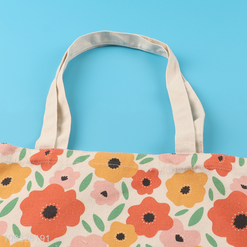 Top selling flower printed shopping bag tote bag