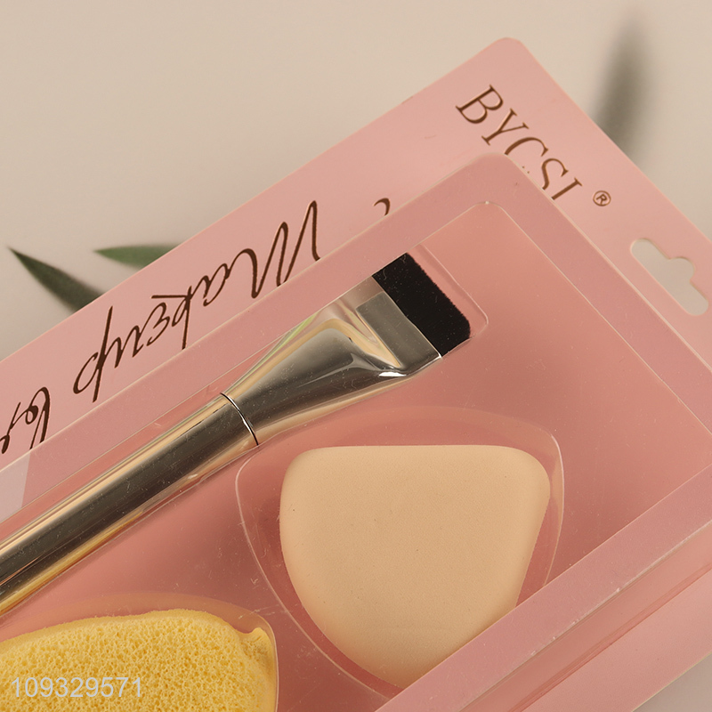 Hot selling makeup brush cosmetic puff set