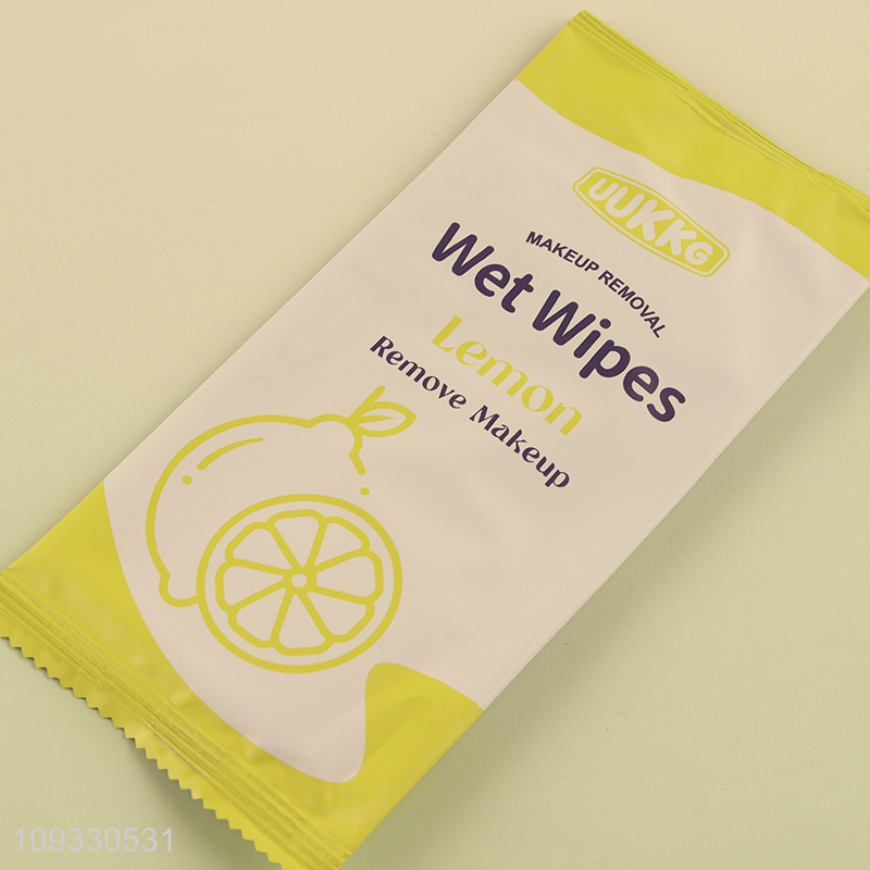 Low price portable lemon makeup removal wipes