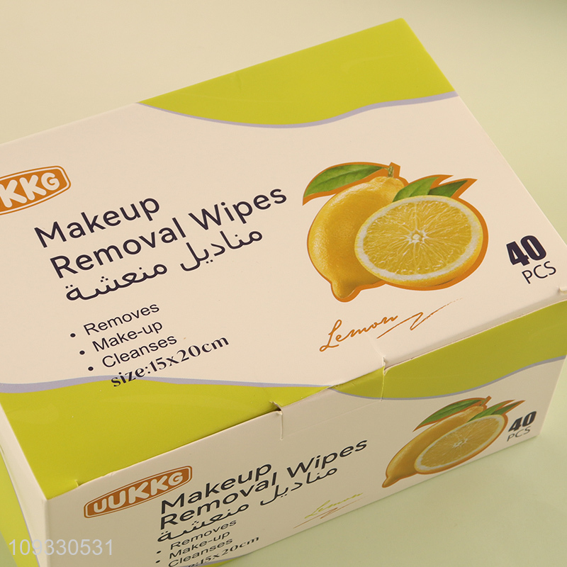 Low price portable lemon makeup removal wipes
