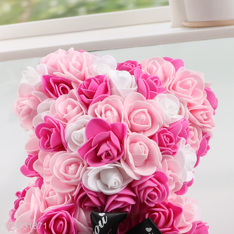 China products foam rose flower bear crafts for gifts