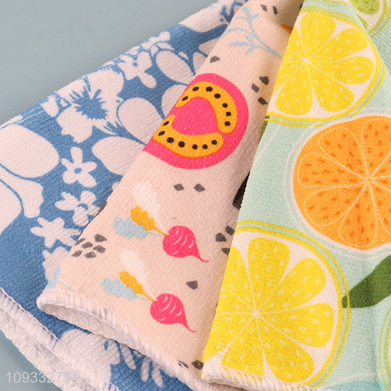 Good selling 3pcs printed cleaning towel cleaning clothes