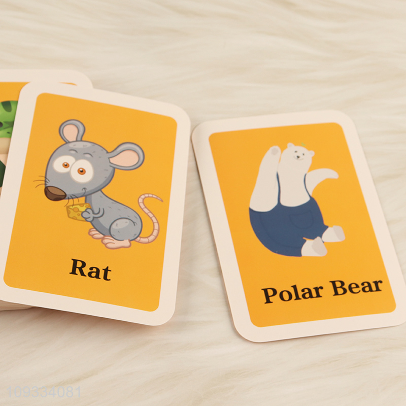 Factory supply 36pcs children animal learning cards