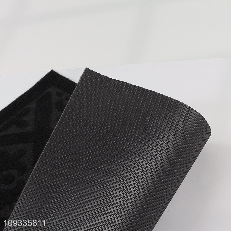 Good slae rectangle black floor mat door mat