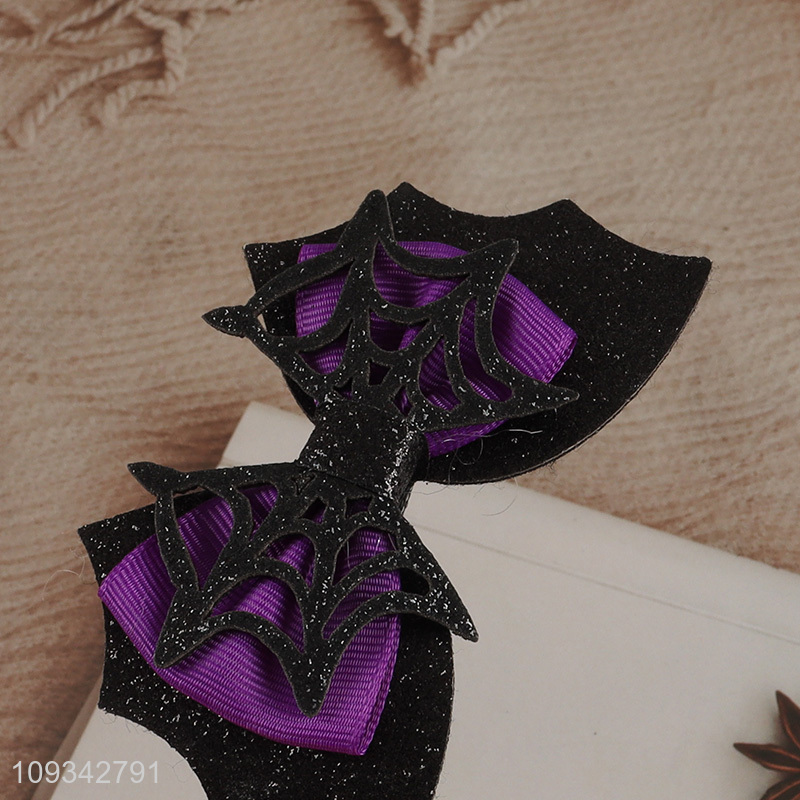 Hot sale Halloween glitter bow hair clip