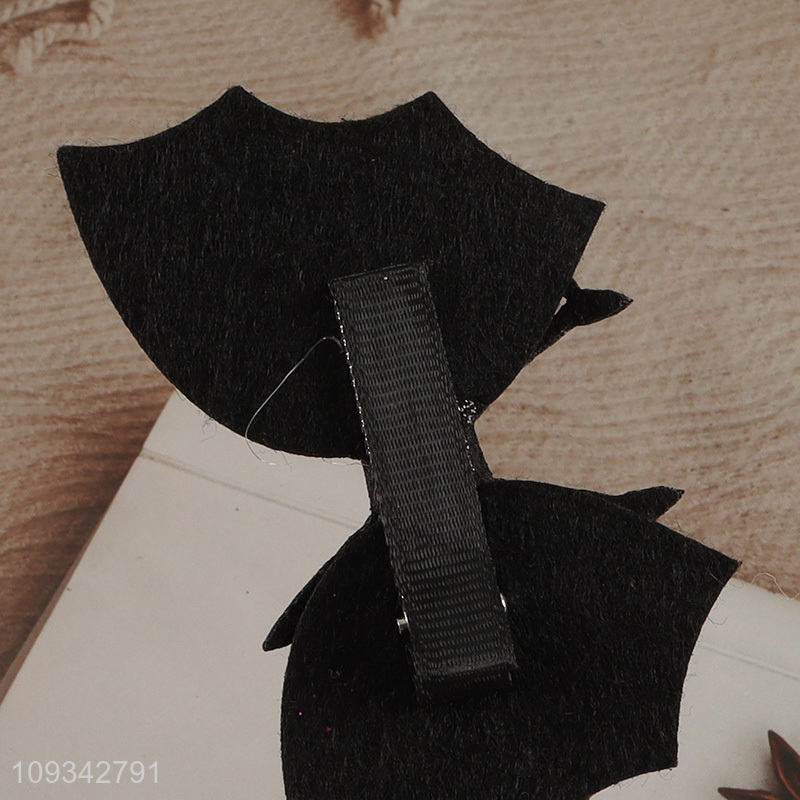 Hot sale Halloween glitter bow hair clip