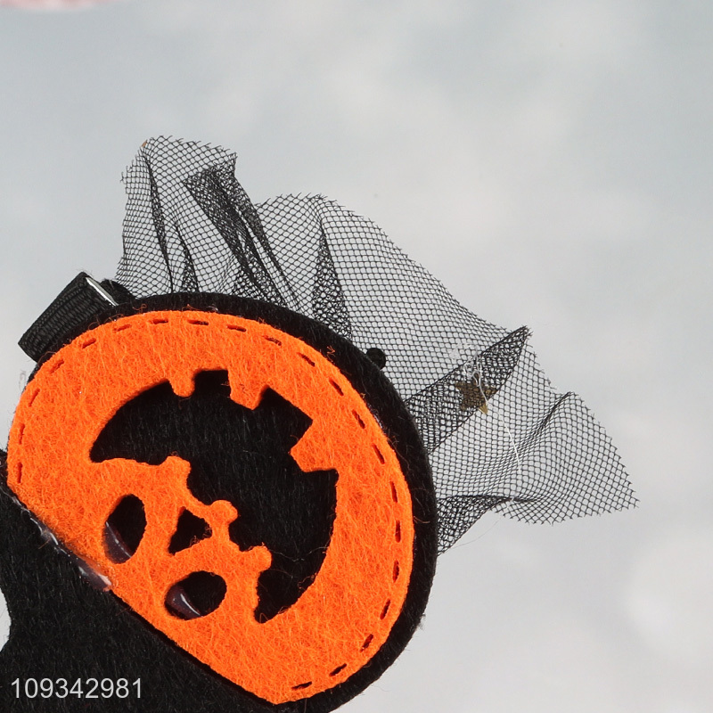 Good quality halloween pumpkin hair clip for sale