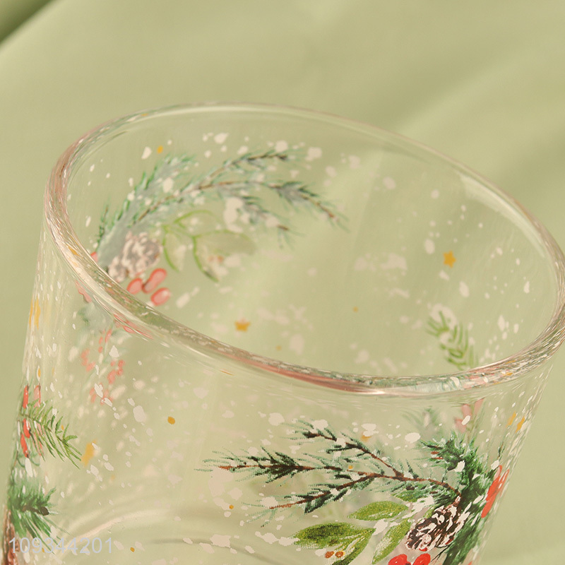 Best quality glass cup clear Christmas water cup
