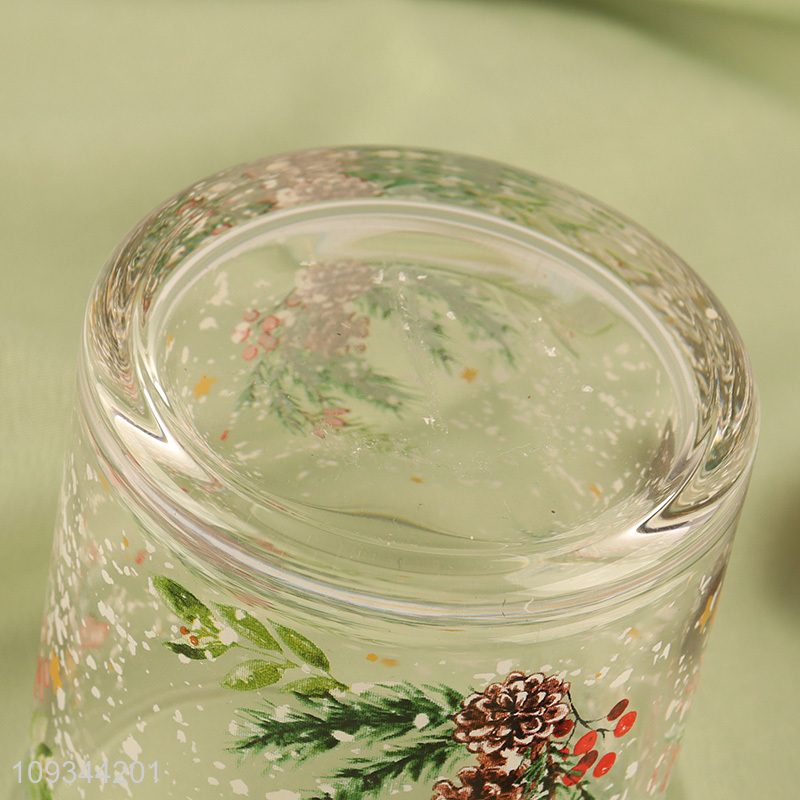 Best quality glass cup clear Christmas water cup