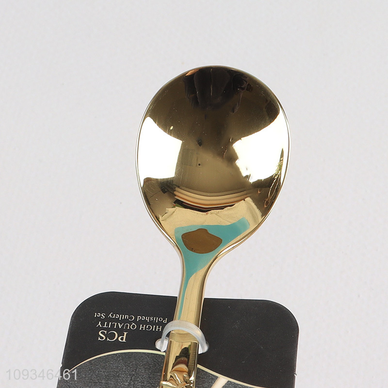Top selling golden stainless steel cutlery spoon wholesale
