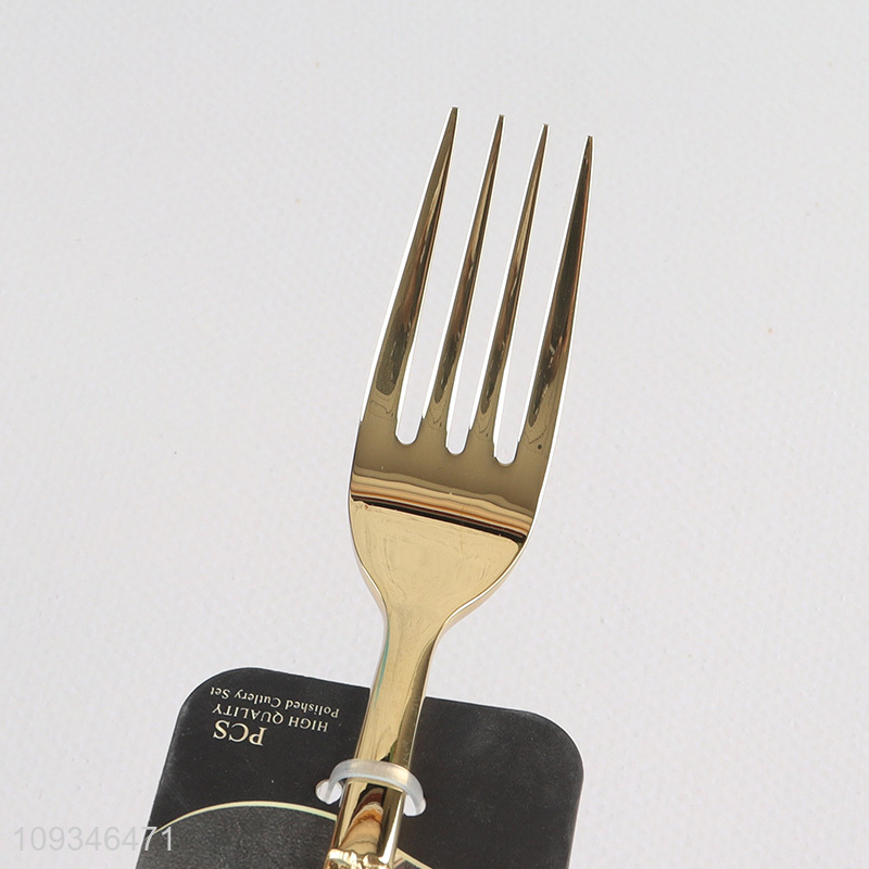 Top quality golden stainless steel cutlery fork