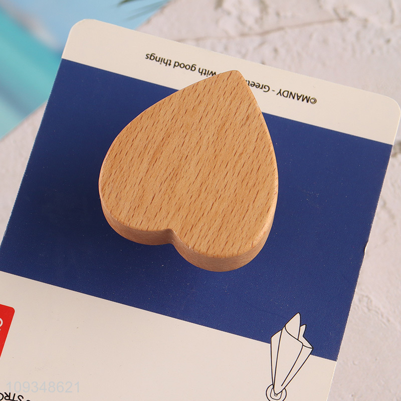 Good selling wooden heart shape sticky hook adhesive hook