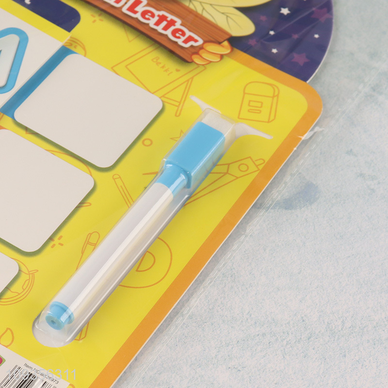 Good selling erasable kids English letter learning book