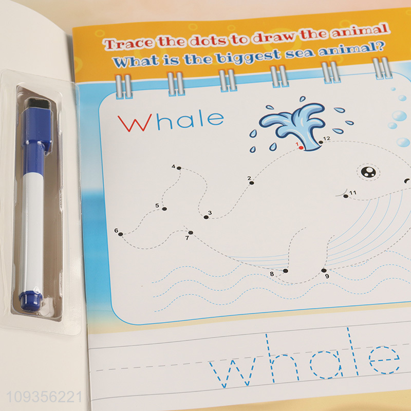 Latest products   16pages erasable English words learning book for kids