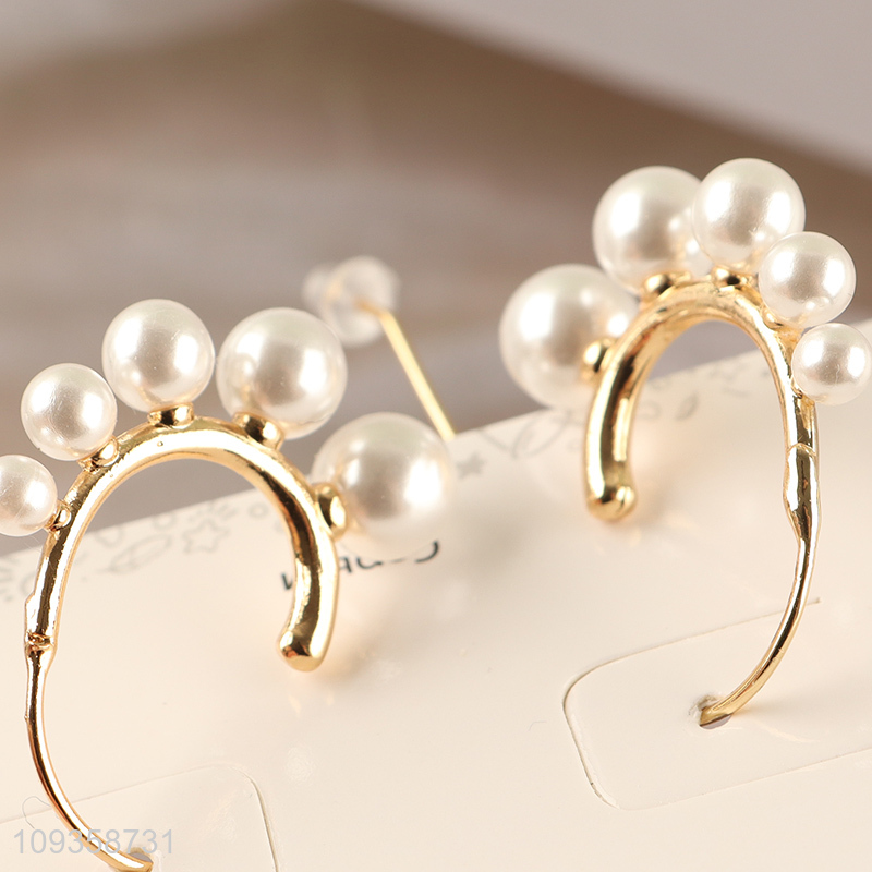 Hot selling fashion jewelry earrings with pearl