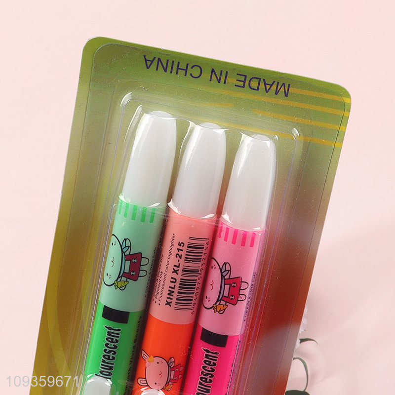 China wholesale 3pcs highlighter pen fluorescent pen