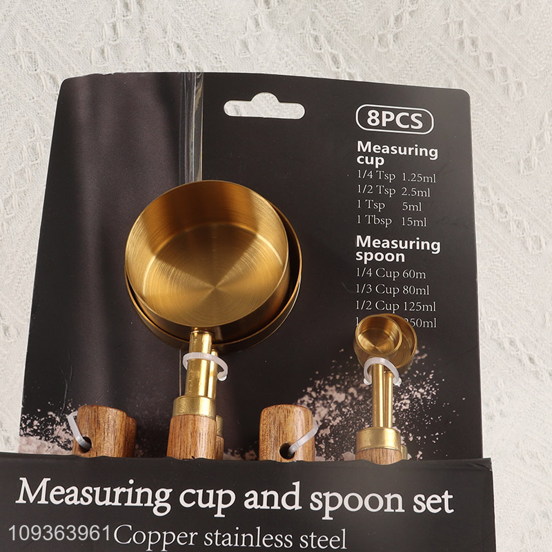 Best selling 8-piece golden measuring cups & spoons set