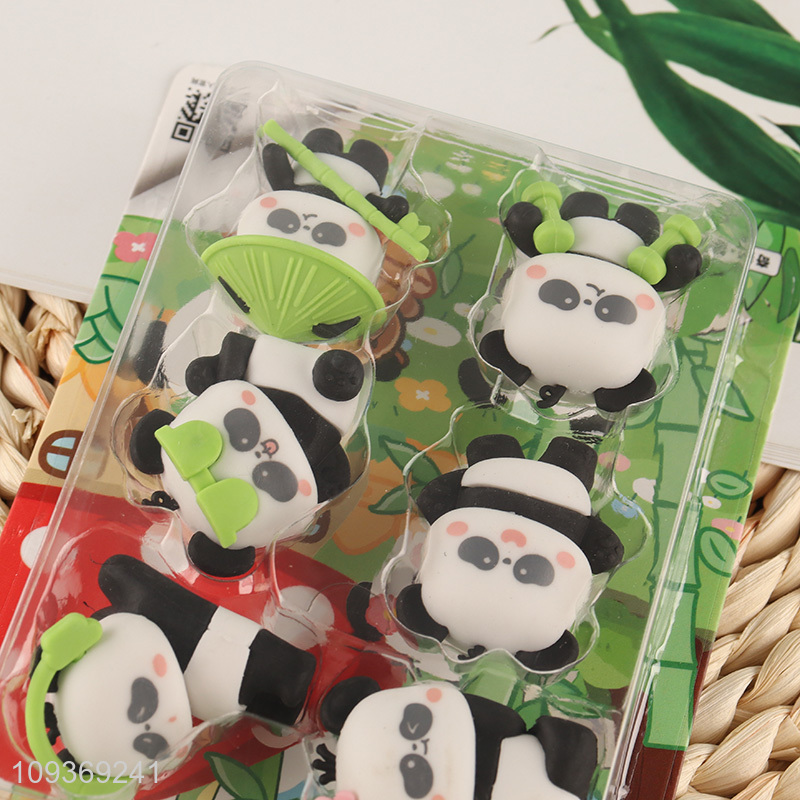 China factory panda shape students stationery eraser set