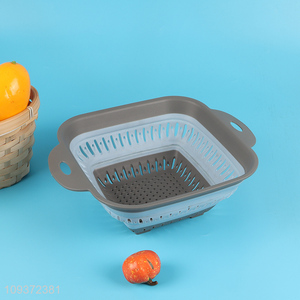 China products square folding kitchen vegetable drain basket