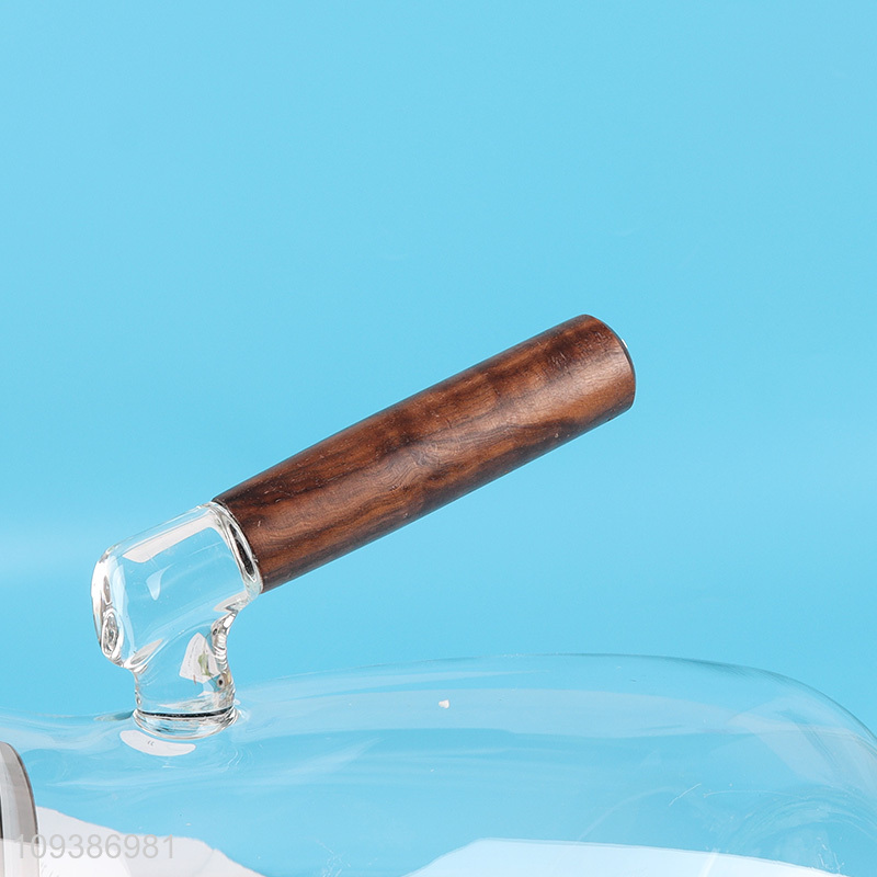 Hot sale glass water jug water kettle with wooden handle