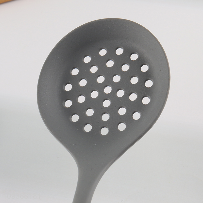 China factory silicone kitchen utensil slotted ladle for sale