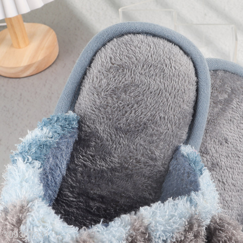 Wholesale soft fuzzy argyle slippers for winter