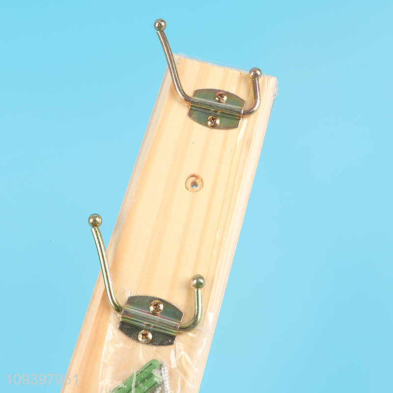 Wholesale wooden household coat hook row hook