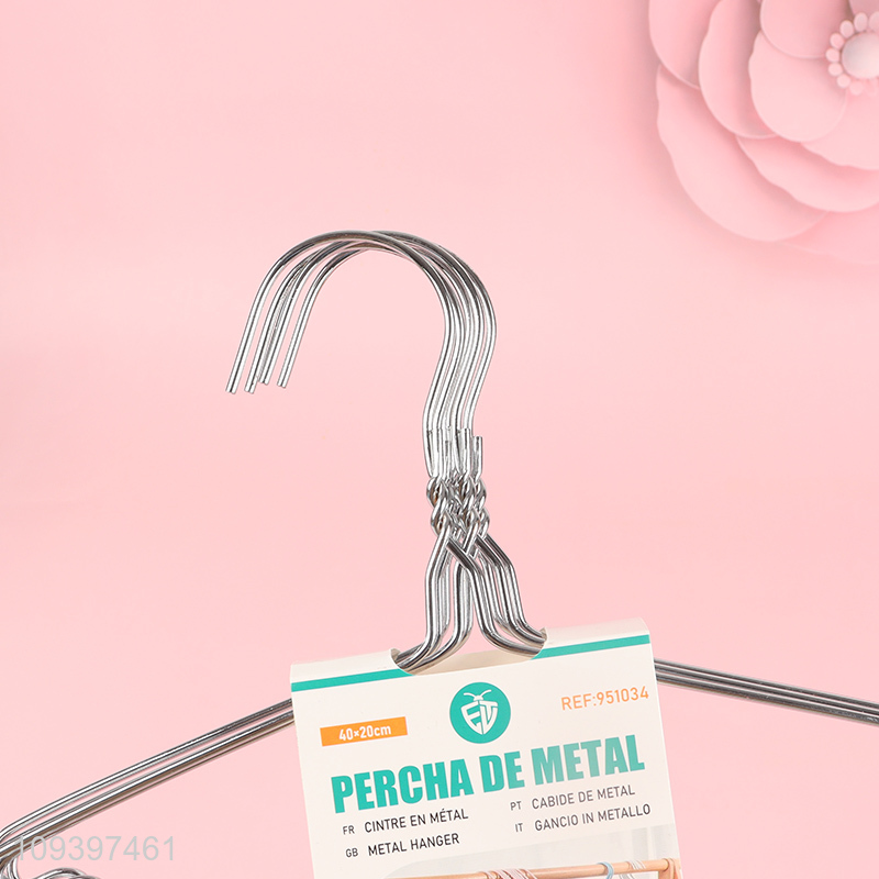 China supplier 5pcs anti-slip metal clothes hangers