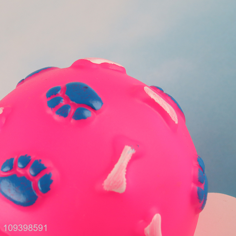 China wholesale pet paw print toys ball for chewing