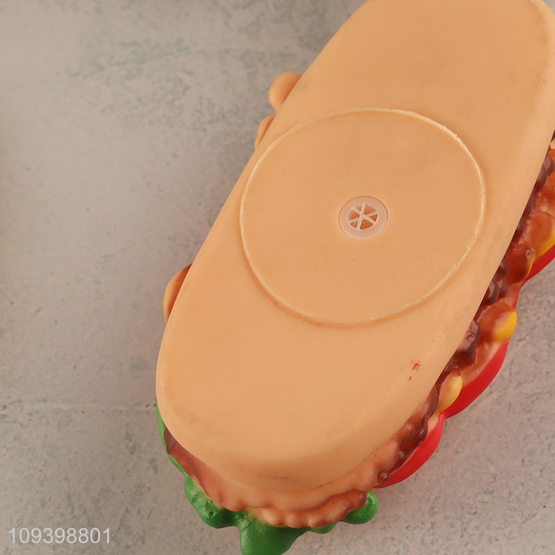 Hot products pet hamburger toy for dog chewing