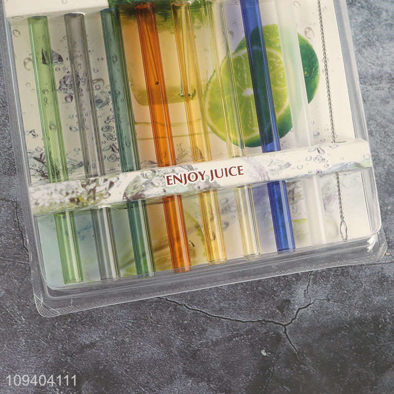 Good quality glass multicolor drinking straw juice straw