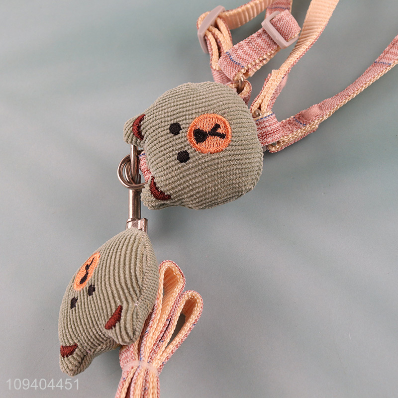 New arrival cartoon bear dog harness and leash set