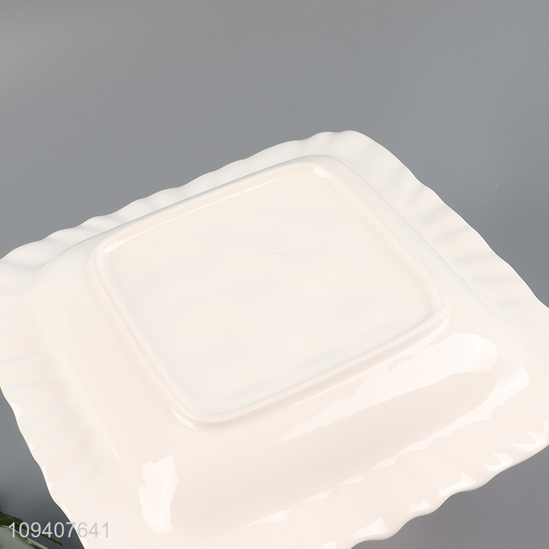 Top selling square tableware ceramic plate wholesale