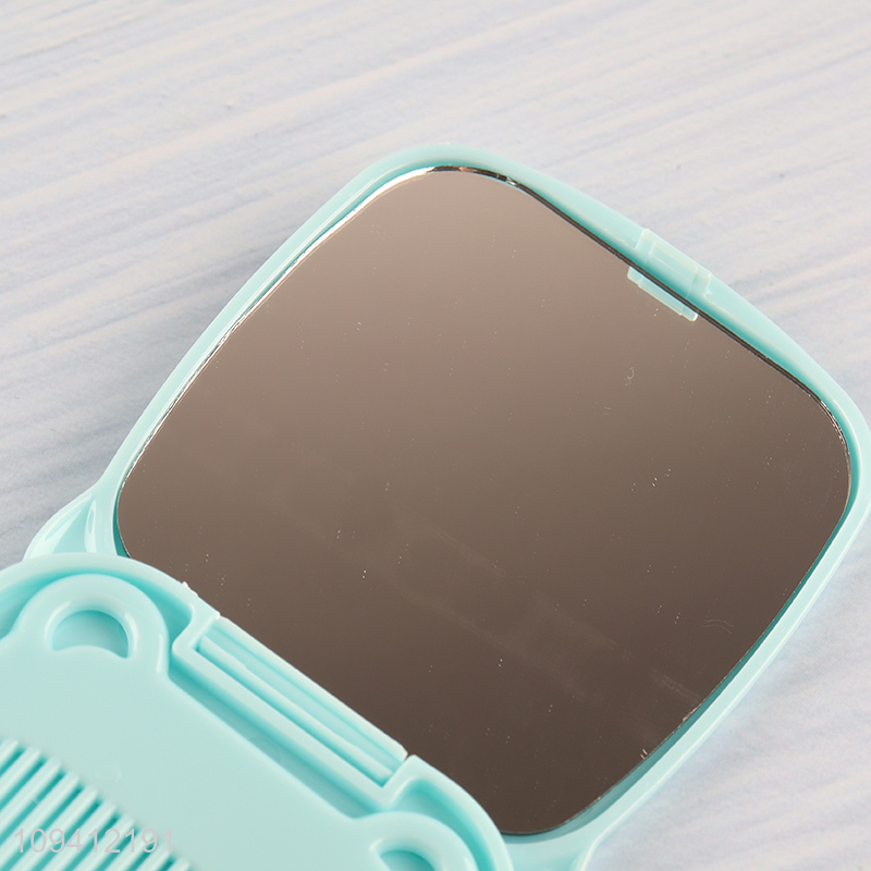 Top quality cartoon makeup mirror with hair comb