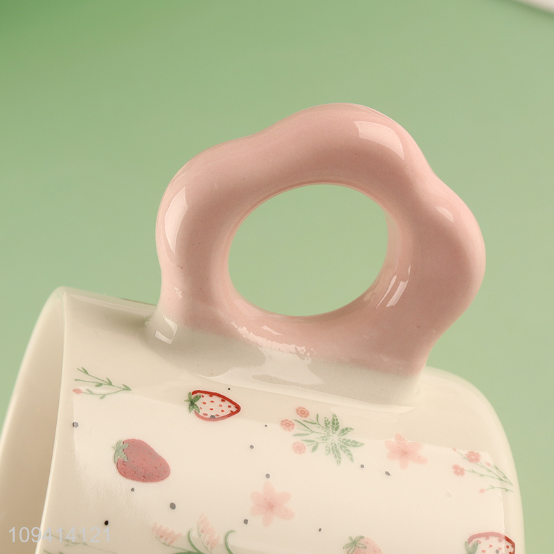 Hot sale ceramic cup water cup with handle