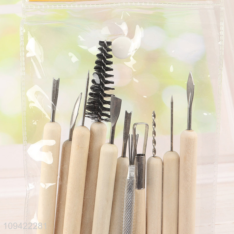China wholesale 12pcs wooden professional pottery tool kit