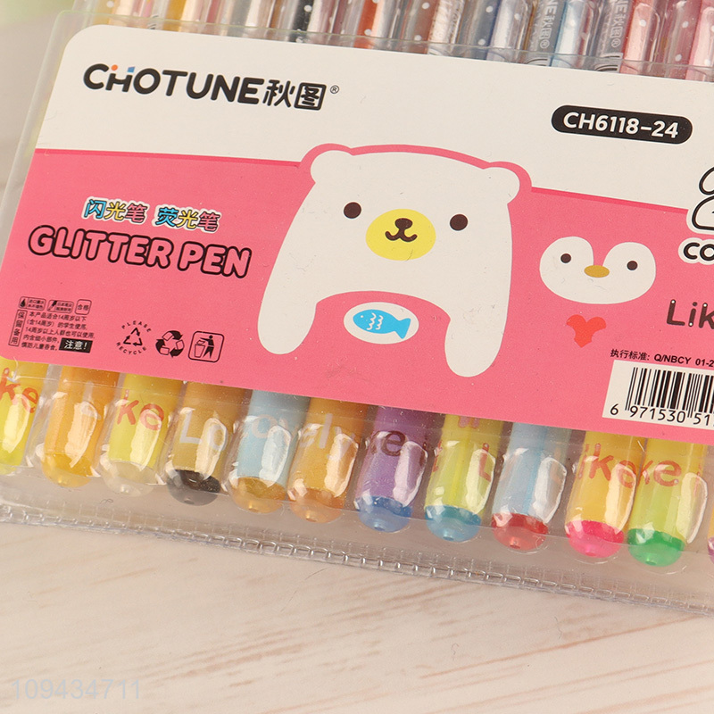 New arrival school office glitter pen set