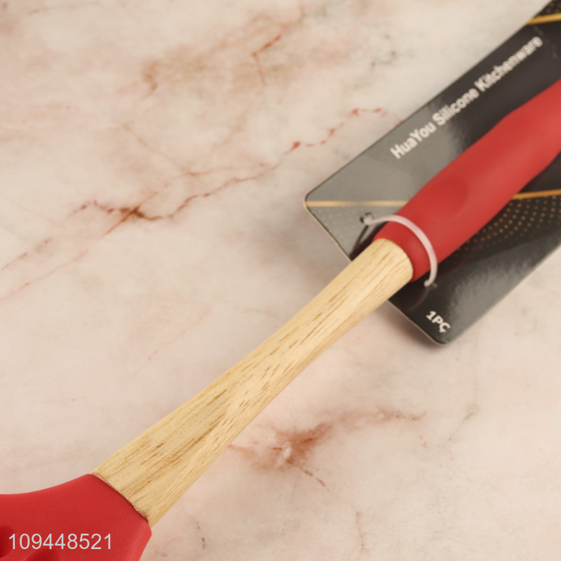 New product wooden handle silicone skimmer spoon